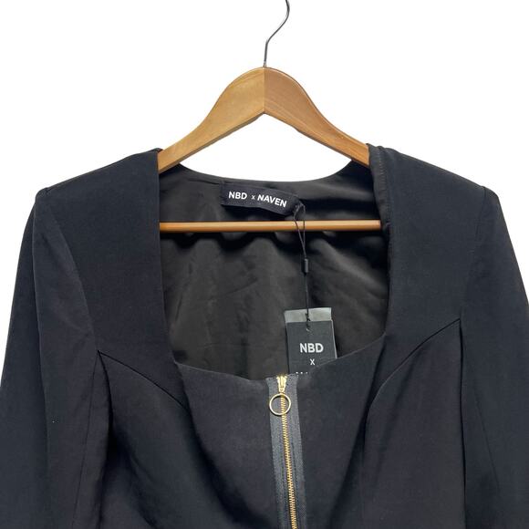 NBD x Naven Revolve Zara Crop Jacket in Black Women’s Size Small NWT - Picture 3 of 9